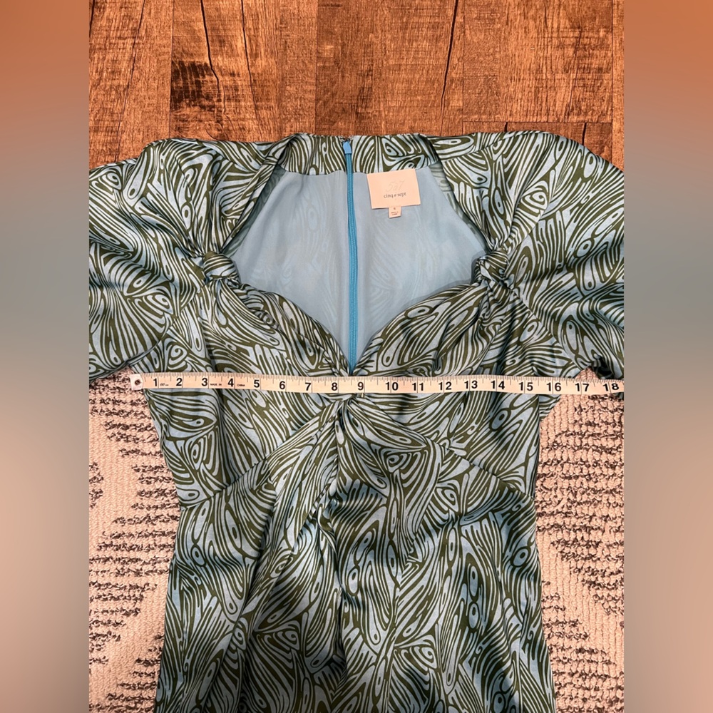 cinq a sept Green Swirl Midi Dress - Picture 12 of 16